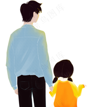 父亲节父爱爸爸小女孩