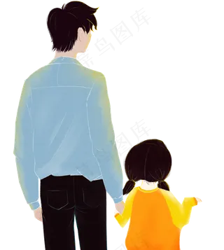 父亲节父爱爸爸小女孩