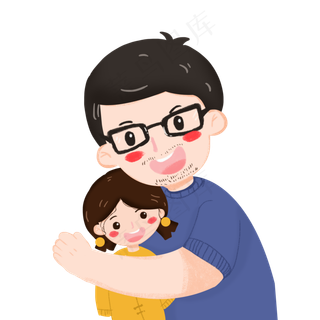 免扣父亲节父女设计素材