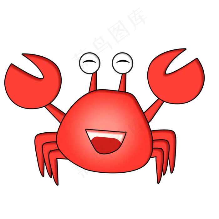 卡通螃蟹png素材(2000X2000(DPI:300))psd模版下载