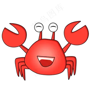 卡通螃蟹png素材