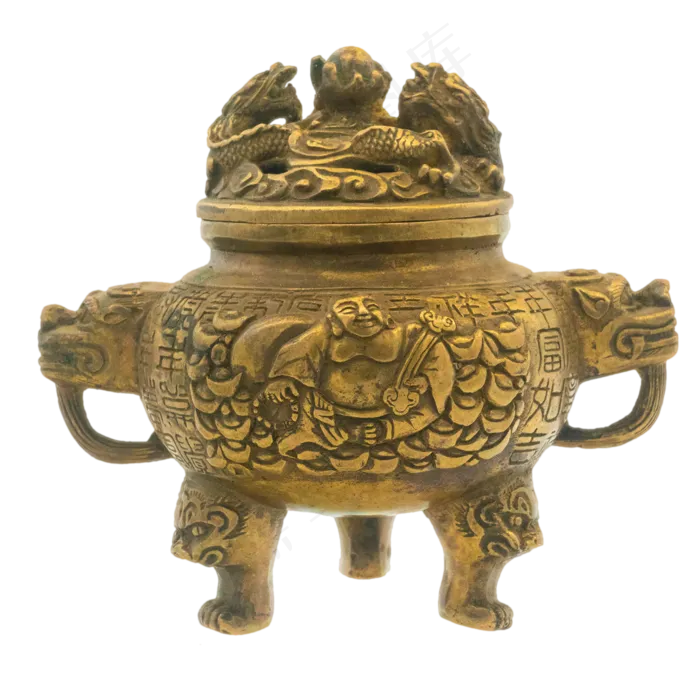 黄色古风香炉,免抠元素(2048X2048(DPI:132))psd模版下载