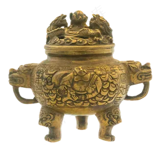 黄色古风香炉,免抠元素