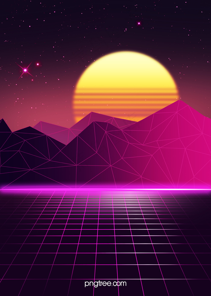 霓虹色创意质感落日背景