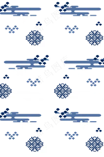 国潮冷色调底纹