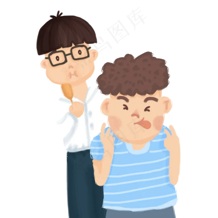 春夏毕业季搞怪做鬼脸男孩手绘插(2000X2000(DPI:299))psd模版下载