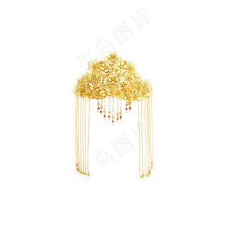 复古中式新娘龙凤袍亮片头饰,免抠元素