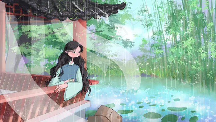 二十四节气唯美谷雨(2880X1620(DPI:300))psd模版下载
