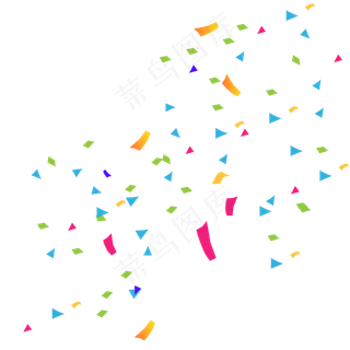 漂浮纸片彩带,免抠元素