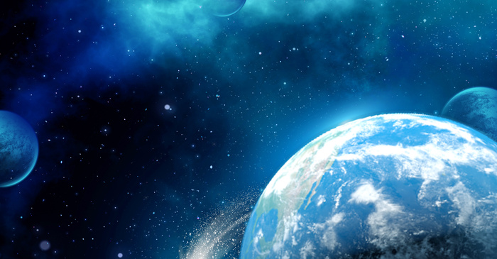 简约星空星球背景合成