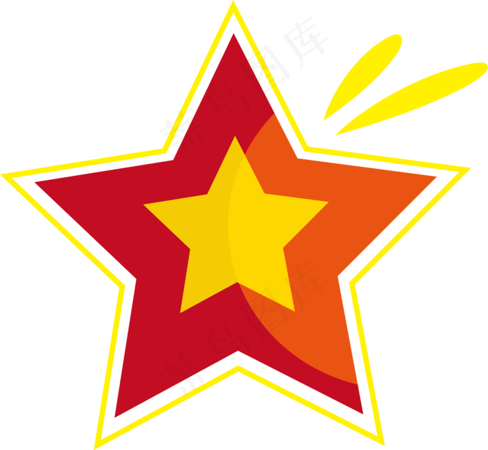 矢量手绘五角星,免抠元素