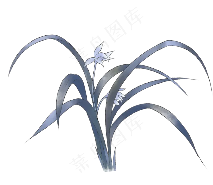 中国风水墨兰花(3543X3071(DPI:300))psd模版下载