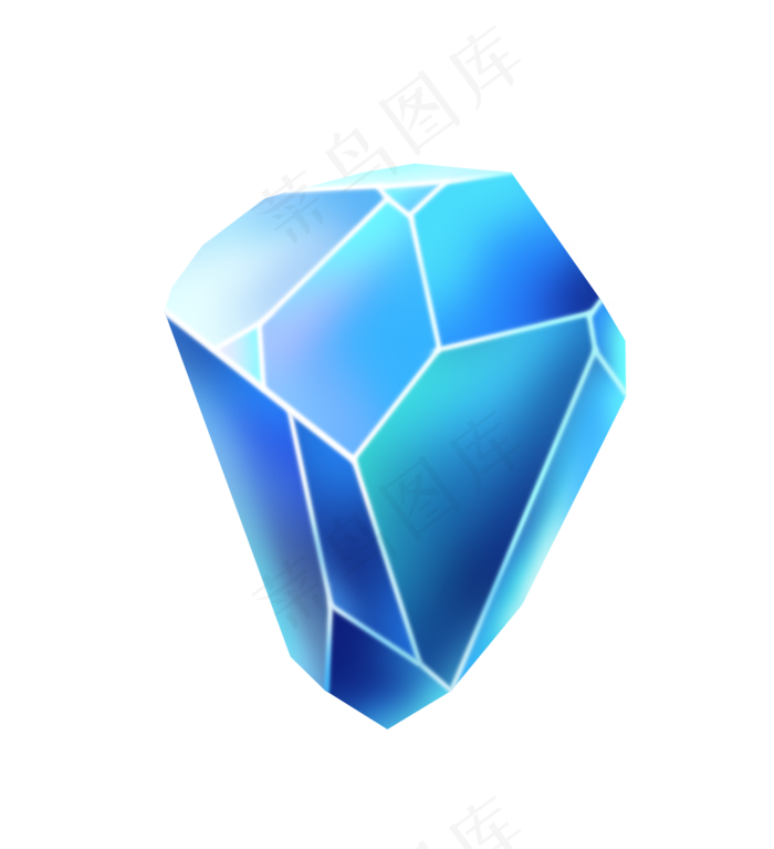 蓝色切割面水晶宝石(2100X2300(DPI:300))psd模版下载