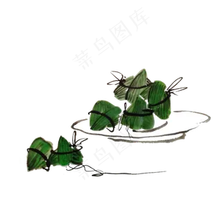 端午节水墨粽子素材