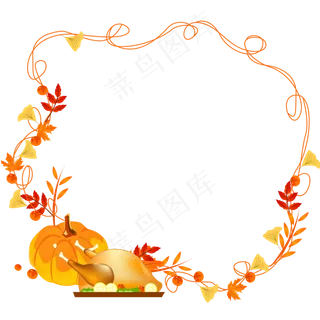 感恩节装饰边框,免抠元素