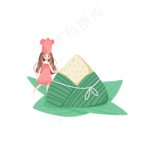 端午节的粽子和女孩