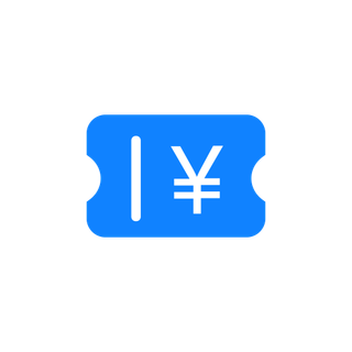 优惠券蓝色渐变图标