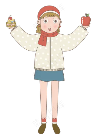 透明底png平安夜里的苹果和蛋糕,免抠元素