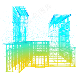 楼建筑科技运动智能魔幻数据光点,免抠元素