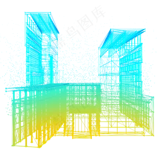 楼建筑科技运动智能魔幻数据光点,免抠元素