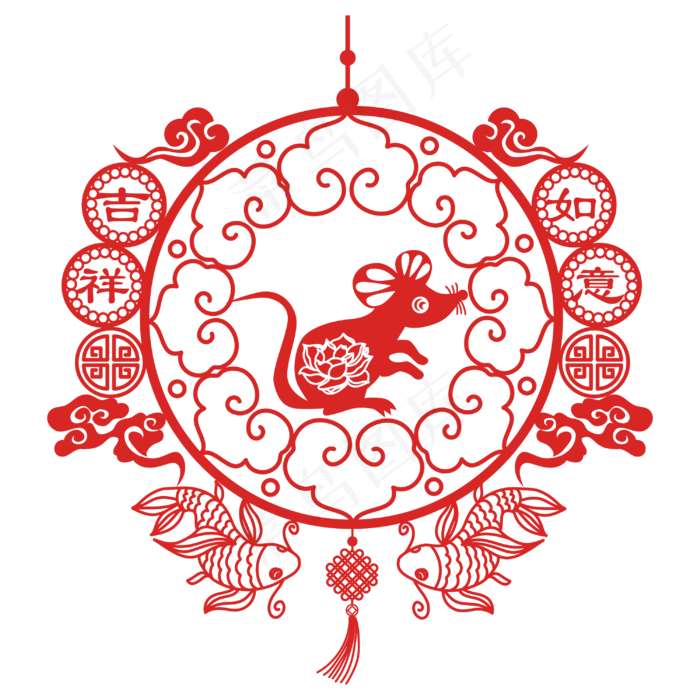 中国结如意吉祥矢量图,免抠元素(500X500)ai矢量模版下载