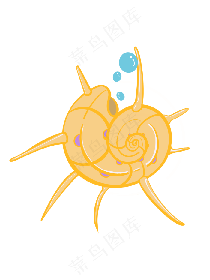 夏至清新暖色海螺(3000X4000(DPI:300))psd模版下载