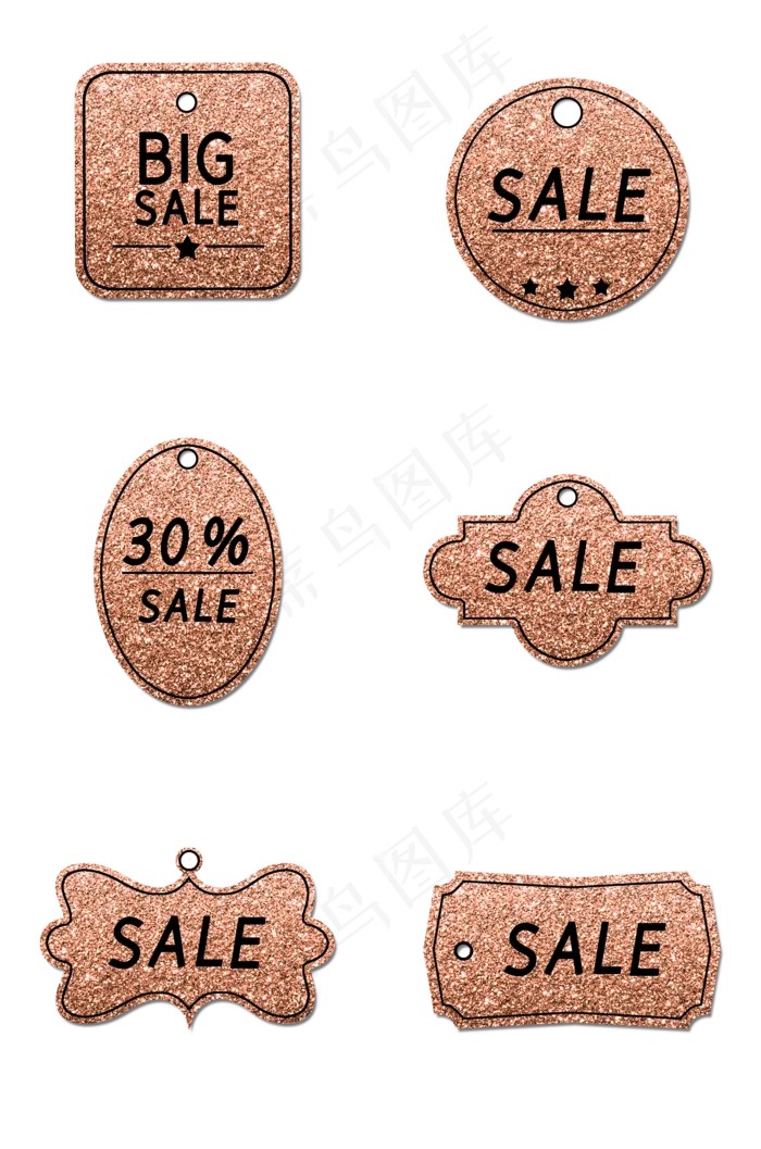 金色闪粉促销吊牌组图(2000X3020(DPI:300))psd模版下载