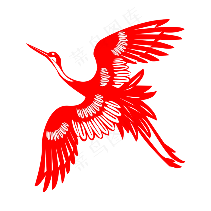 手绘卡通红色仙鹤(2000X2000(DPI:300))psd模版下载