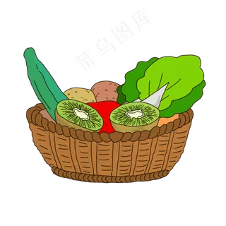 绿色新鲜的水果蔬菜免抠图