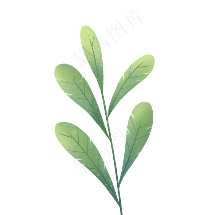 手绘自然树叶绿色植物叶子,免抠元素