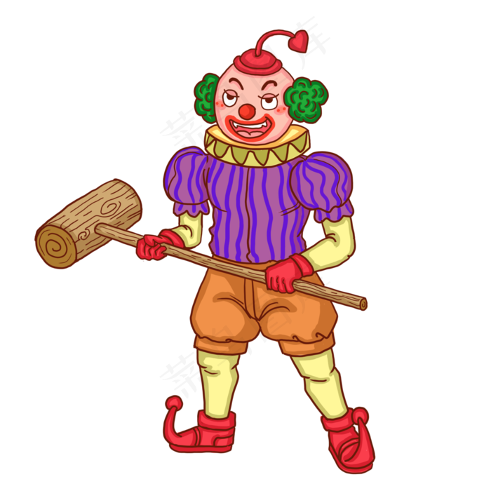 小丑愚人节卡通人物,免抠元素(3000X3000(DPI:300))psd模版下载