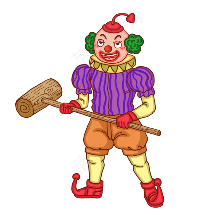 小丑愚人节卡通人物,免抠元素(3000X3000(DPI:300))psd模版下载
