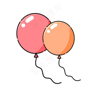 粉色黄色Q萌六一儿童节气球