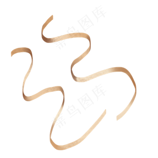 金色丝带元素PNG,免抠元素