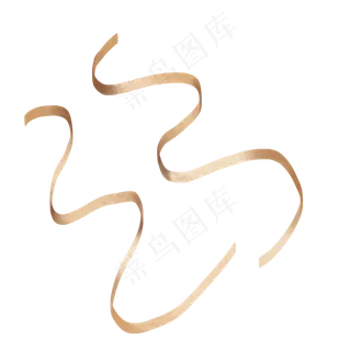 金色丝带元素PNG,免抠元素