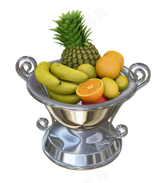 一盘新鲜的水果组合