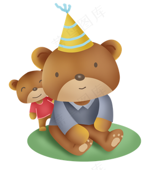 父亲节游玩的父子熊