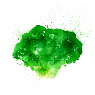 水彩泼墨西兰花矢量