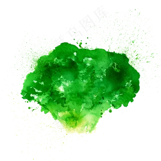 水彩泼墨西兰花矢量