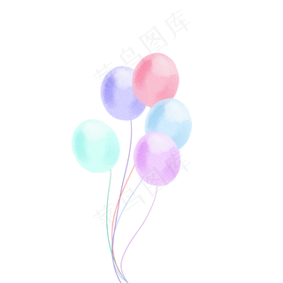 彩色小清新水彩气球