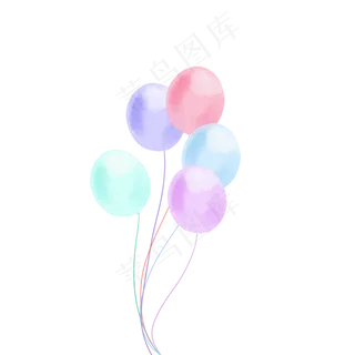 彩色小清新水彩气球