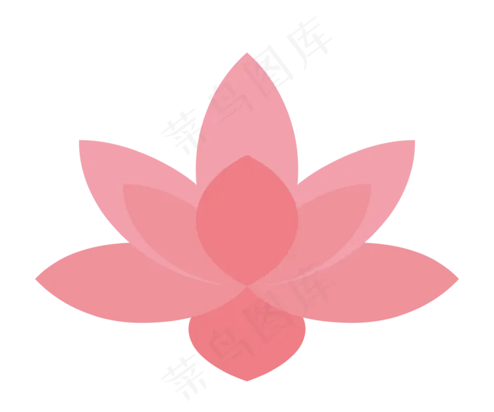 粉色荷花植物装饰(2000X2000(DPI:300))ai矢量模版下载