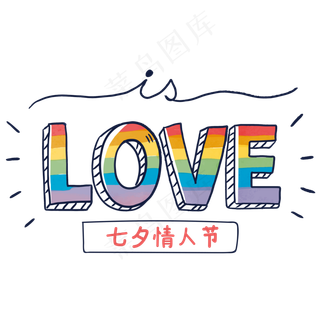 红色love艺术字