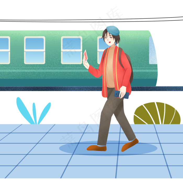 春运抢票上车的小女孩