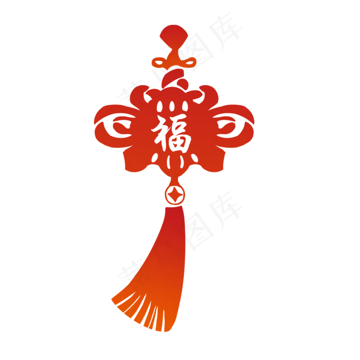 金色渐变中国结,免抠元素