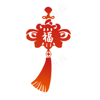 金色渐变中国结,免抠元素