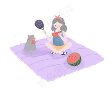 吃西瓜的女孩