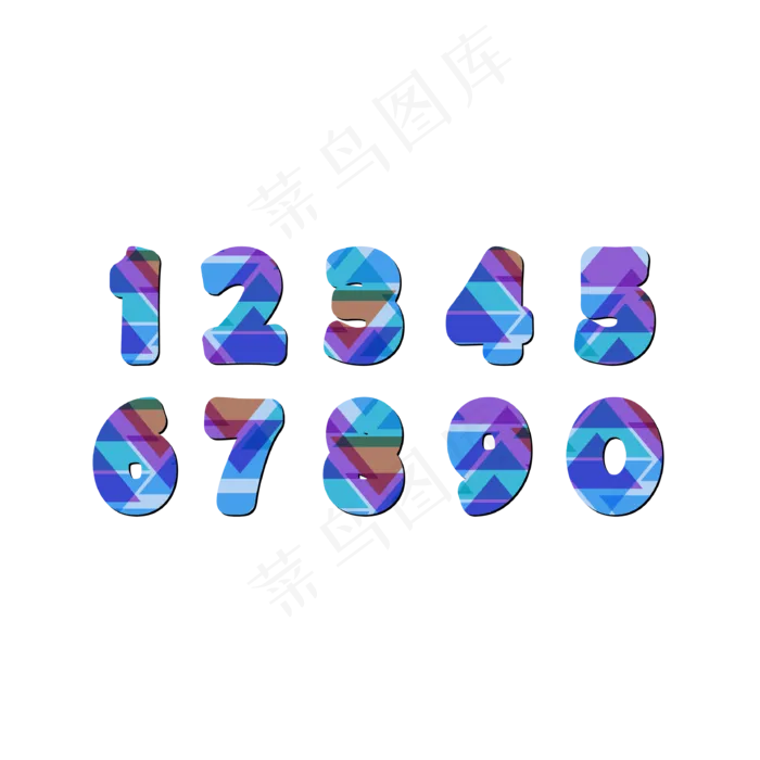 创意夸张数字叠色数字(3333*3333px)ai矢量模版下载