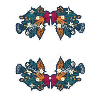 彩绘花朵装饰元素