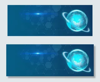 蓝色科技商务风展板